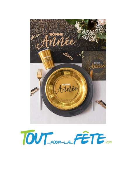 Lot de 10 gobelets bonne année or brillant 27 cl