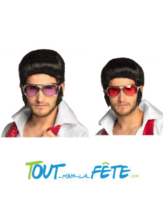 Lunettes Rock'n Roll Elvis adulte ( rose - or - bleu - rouge ) 2