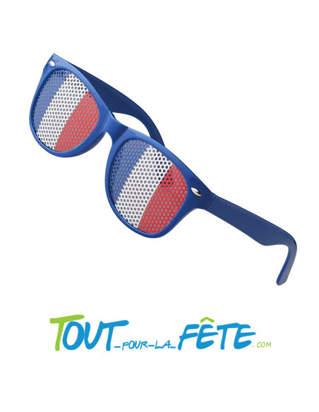 Paire de lunettes de supporters bleu blanc rouge France taille unique