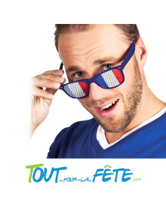 Paire de lunettes de supporters bleu blanc rouge France taille unique 2