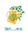 Ballon en aluminium Choppe Saint patrick " Happy st.pat's day !" 69 cm