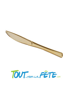 lot de 50 couteaux 20 cm or (doré) en plastique façon inox
