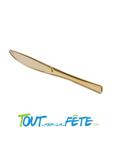lot de 50 couteaux 20 cm or (doré) en plastique façon inox