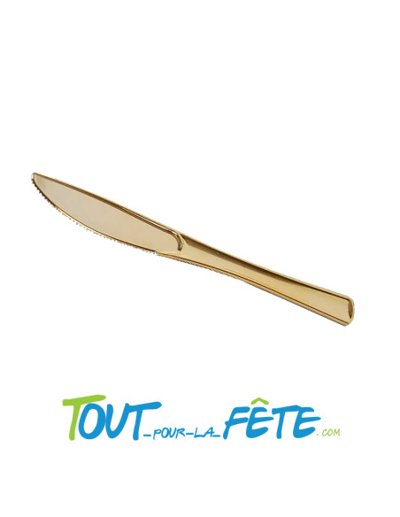 lot de 50 couteaux 20 cm or (doré) en plastique façon inox