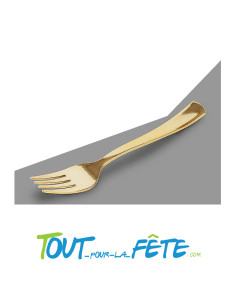 lot de 50 fourchettes 18,5 cm or (doré) en plastique façon inox