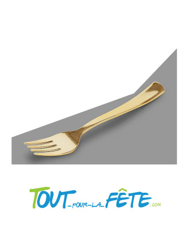 lot de 50 fourchettes 18,5 cm or (doré) en plastique façon inox