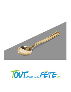 lot de 50 cuillères 13 cm or (doré) en plastique facon inox