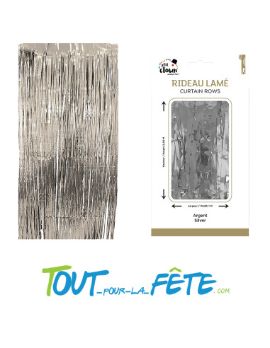 Rideau à frange scintillant métallisé 240cm x 100cm déco mur, photobooth