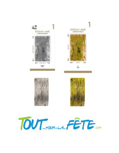 Rideau à frange scintillant métallisé 240cm x 100cm déco mur, photobooth
