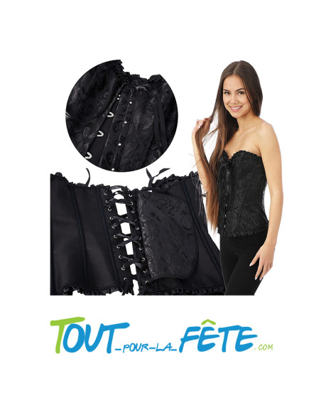 Corset bustier à lacets pour femme noire taille adulte ( style gothique )