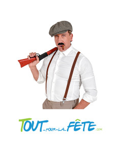 Set de déguisement année 20 / gatsby ( casquette - bretelles - moustache - cigare ) taille unique 2