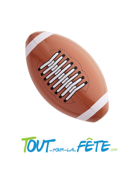 Ballon de football américain gonflable 33 cm marron et blanc