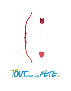 Arc de cupidon avec flèche rouge et blanche pour la saint Valentin taille 50cm 2
