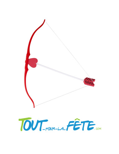 Arc de cupidon avec flèche rouge et blanche pour la saint Valentin taille 50cm