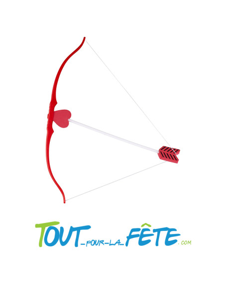 Arc de cupidon avec flèche rouge et blanche pour la saint Valentin taille 50cm