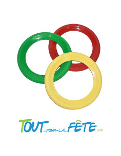Lot de 3 anneaux de jonglage pour clown couleur vert, rouge, jaune