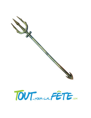Trident doré de dieu grec Poséidon ou de super héros marin 95 cm 4 pièces