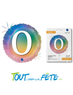 Ballon aluminium rond Chiffre Multicolore 46cm gonflage air hélium 2