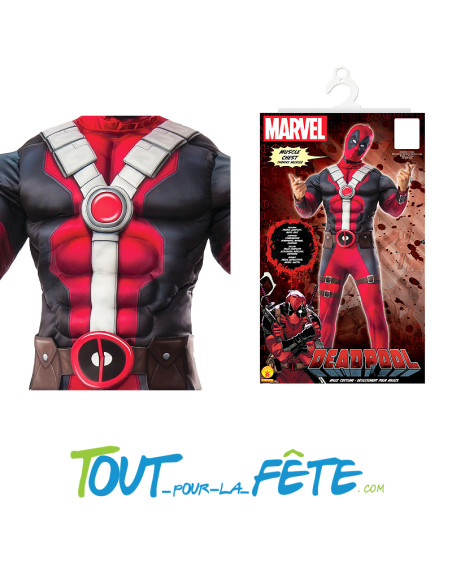 Déguisement de super héros Deadpool taille unique Marvel licence officielle