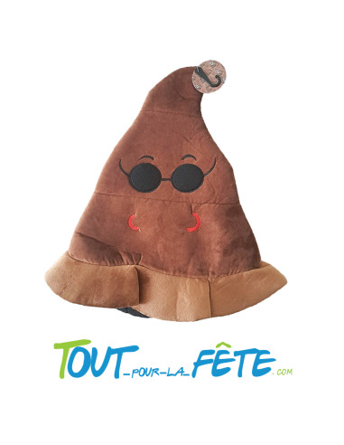 Chapeau émoticone / émoji  caca ou crotte cool taille adulte taille unique