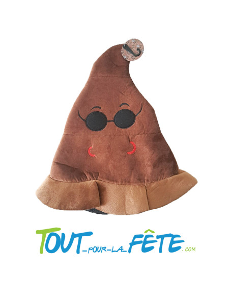 Chapeau émoticone / émoji  caca ou crotte cool taille adulte taille unique