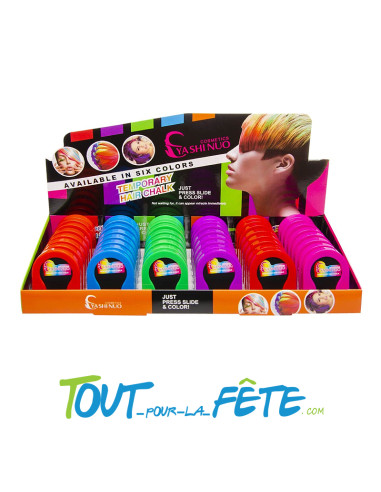 Craie pour cheveux, coloré vos cheveux temporairement 6 couleurs