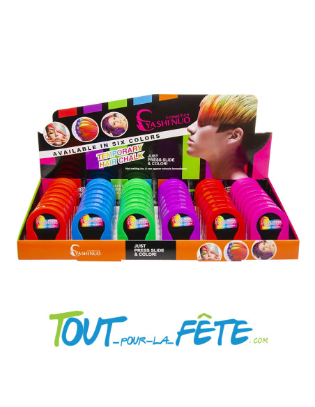 Craie pour cheveux, coloré vos cheveux temporairement 6 couleurs