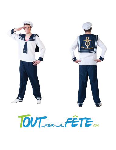 Déguisement de Matelot Adulte chapeau / teeshirt / pantalon