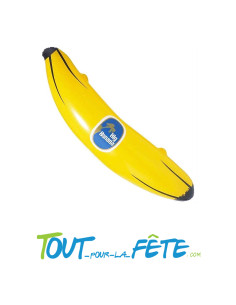 Banane géante gonflable jaune et noir 100 cm humour, fête a la plage