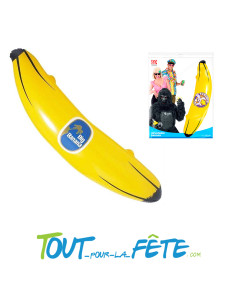 Banane géante gonflable jaune et noir 100 cm humour, fête a la plage 2