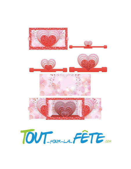 Carte 3D "Coeur rouge" carte petit théâtre avec enveloppe