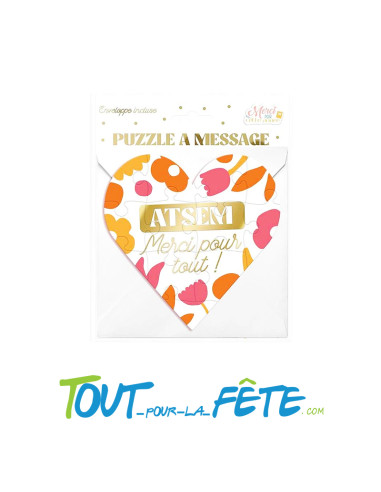 Puzzle affectif atsem carte petit théâtre 3d avec enveloppe