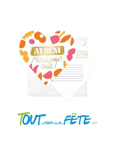 Puzzle affectif atsem carte petit théâtre 3d avec enveloppe