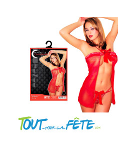 Set de charme ( nuisette rouge + string rouge ) taille unique
