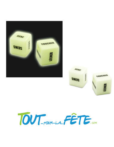 Jeu les dés de l'amour phosphorescents ( pour adulte -18 ans )