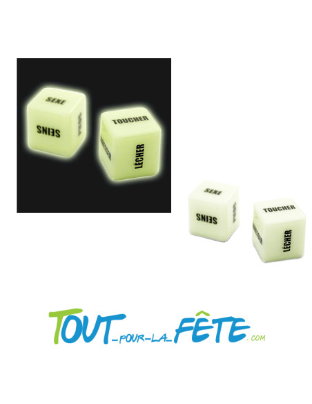 Jeu les dés de l'amour phosphorescents ( pour adulte -18 ans )