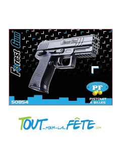 Pistolet a billes couleur noir 15cm et 20 billes accessoire, arme, police 2