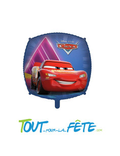 Ballon aluminium carré Cars© 43cm gonflage air hélium