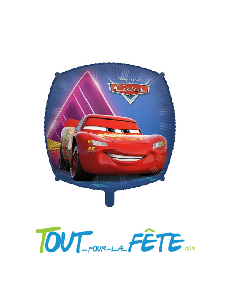 Ballon aluminium carré Cars© 43cm gonflage air hélium