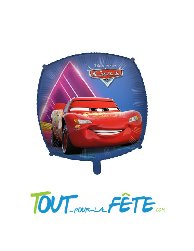 Ballon aluminium carré Cars© 43cm gonflage air hélium