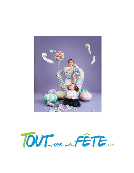 Ballon aluminium rond bonbon vert 91 cm air ou hélium
