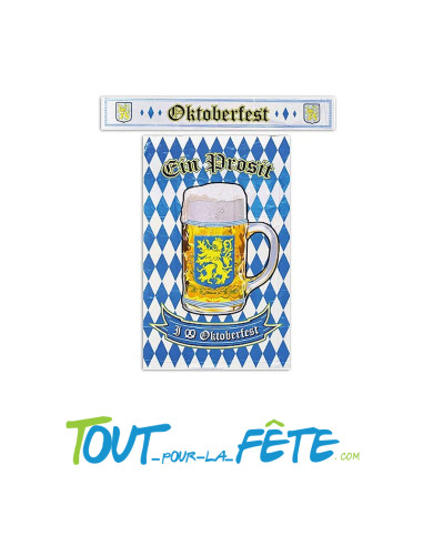 Lot de 2 décorations Oktoberfest 1 bannière et 1 poster motif Oktoberfest