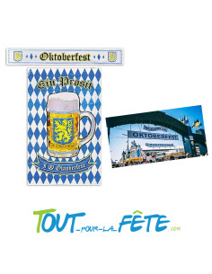 Lot de 2 décorations Oktoberfest 1 bannière et 1 poster motif Oktoberfest 2