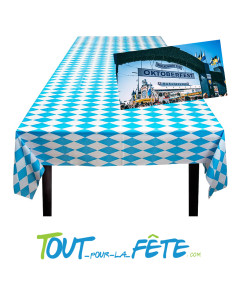 Nappe en plastique motif Oktoberfest fête de la bière 2,70m x 1.36m 2