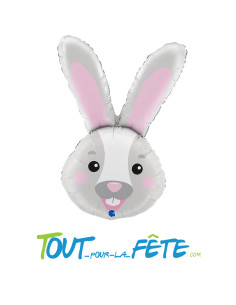 Ballon aluminium tête de lapin xl 94cm air ou hélium 2