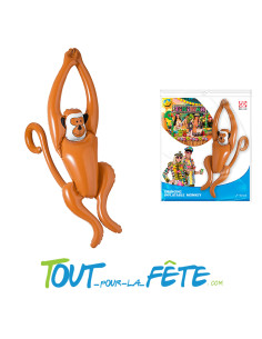 Singe se balançant gonflable 90 cm marron thème exotique, animal, jungle 2