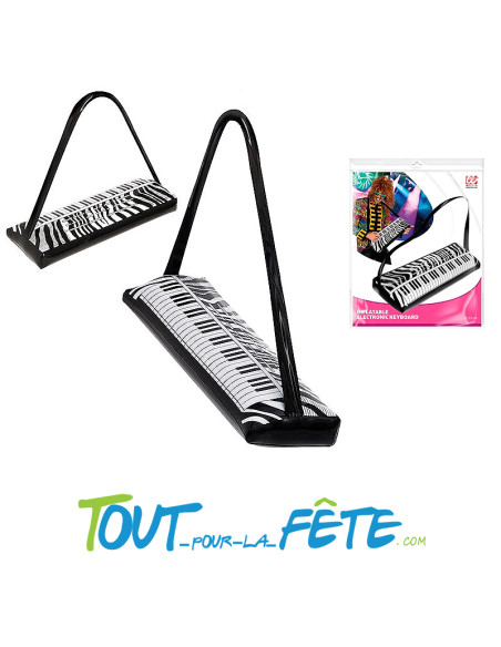 Clavier électronique gonflable avec avec motif zébré noir et blanc 57 cm
