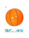 Ballon de basket gonflable orange et noir 25 cm jouet de plage, accessoire