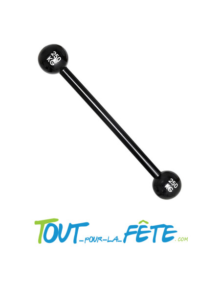 Barre d'haltère 250kg gonflable noir 120 cm accessoire gonflable humour