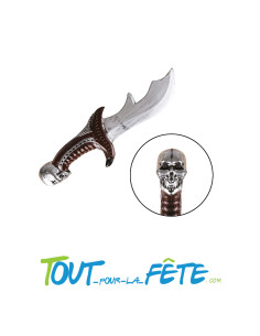 Couteau de pirate avec poignée ornée motif crane accessoire enfant / adulte